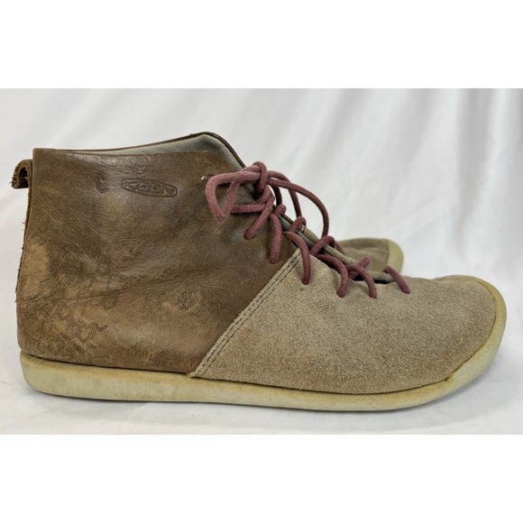 Keen Shoes - Keen East Side Booties Womens 7.5 Lace-up Leather Boots Brown Gray
